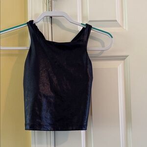 Athleta Shimmering blue Crop Top and matching leggings. Simone Biles collection